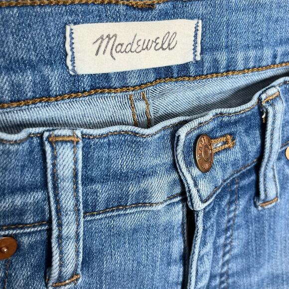 Madewell Women's 9" High Rise Skinny Jean Size 29 Blue Raw Hem Distressed Denim - Picture 4 of 13
